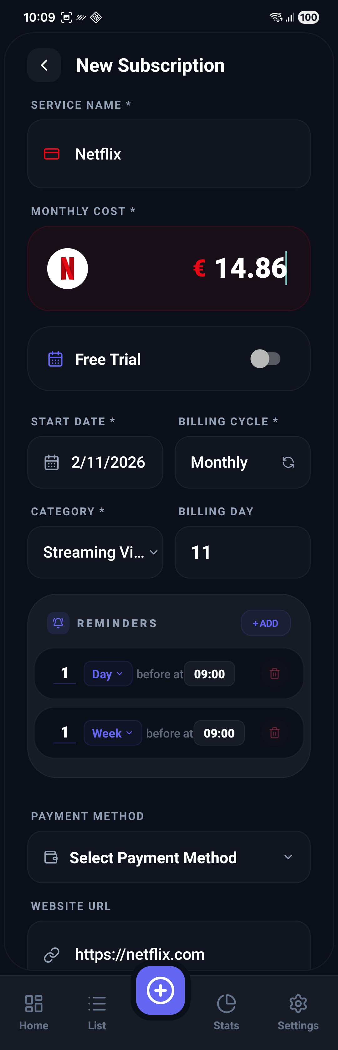 Adding a subscription
